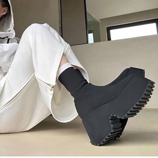 Giày boot chunky platfrom bản nhung