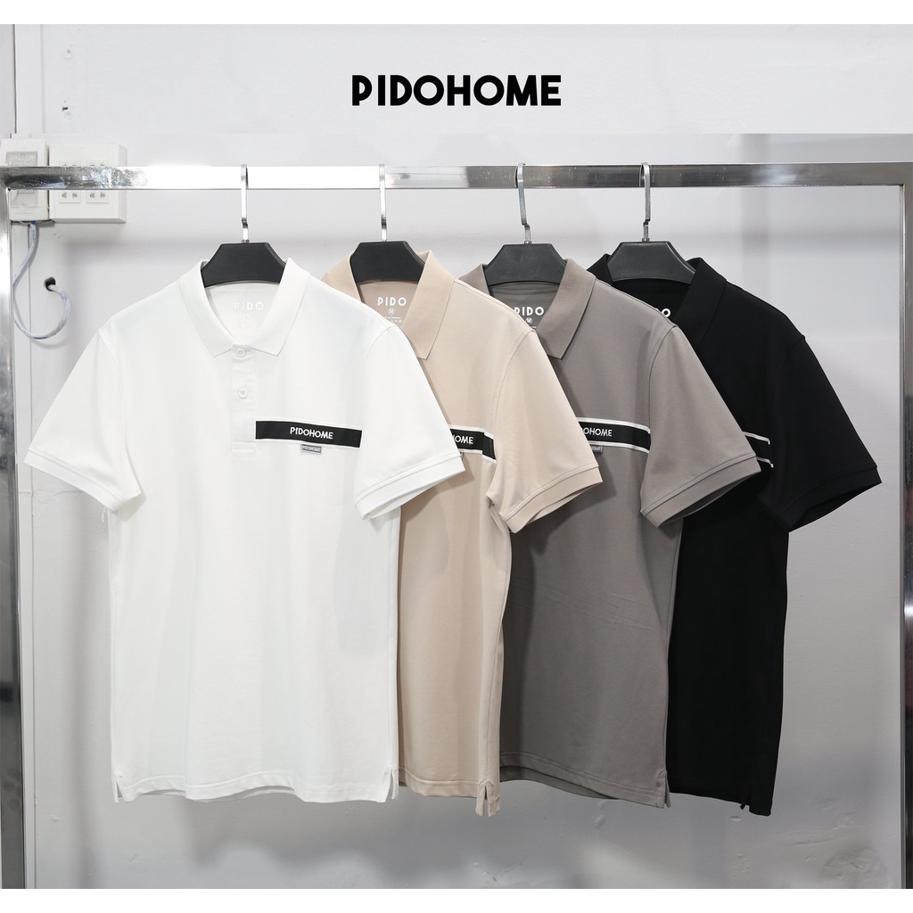 Áo Thun Polo Nam PIDOHOME Tay Ngắn Chữ Thêu Chất Vải Cotton - PDAT247/248/249/250 - TABI SHOP