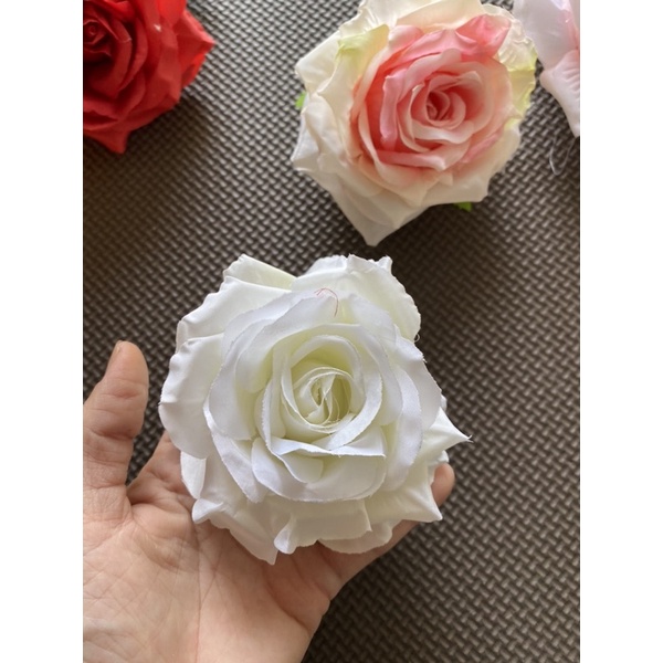 Đầu Bông Hoa Hồng trang trí nhà cửa, cắm bình- hoa giả, hoa vải lụa