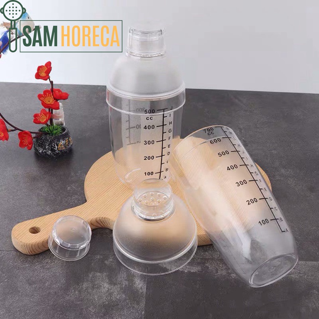 Bình Lắc Shaker Pha Chế Nhựa Chia Vạch Đen Hàng Cao Cấp   - Sam Horeca