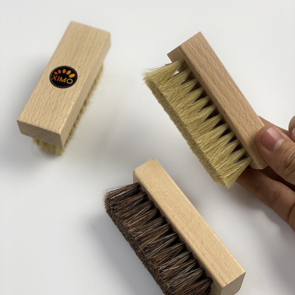 Bàn Chải Đánh Giày Lông Heo & Lông Nhựa PP Bản Cho Giày Vải Sneaker XIMO