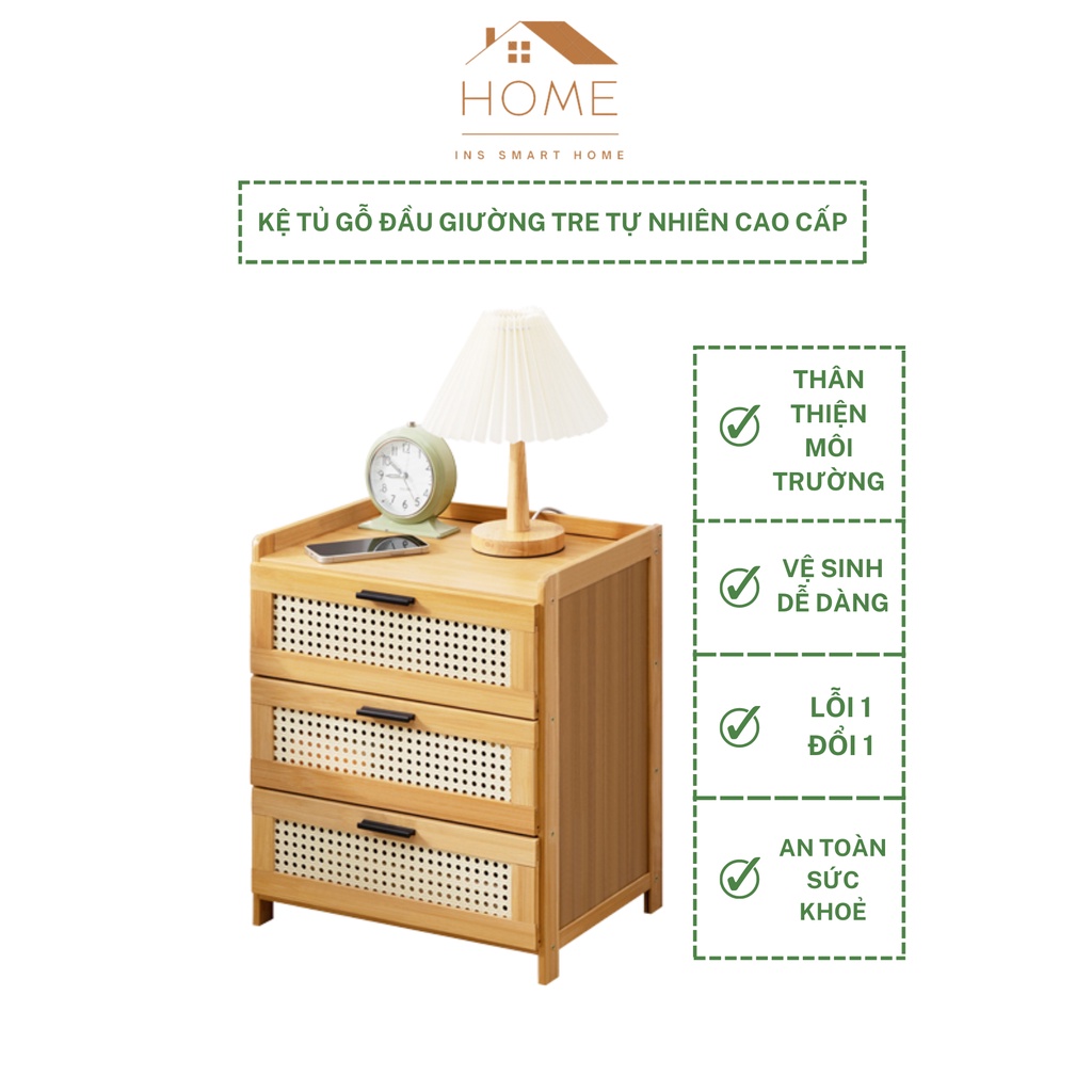 Kệ Đầu Giường, Tab Đầu Giường Phong Cách Châu Âu INS TRE01- 02, Tạo Không Gian Sạch Sẽ Và Gọn Gàng Cho Phòng Của Bạn