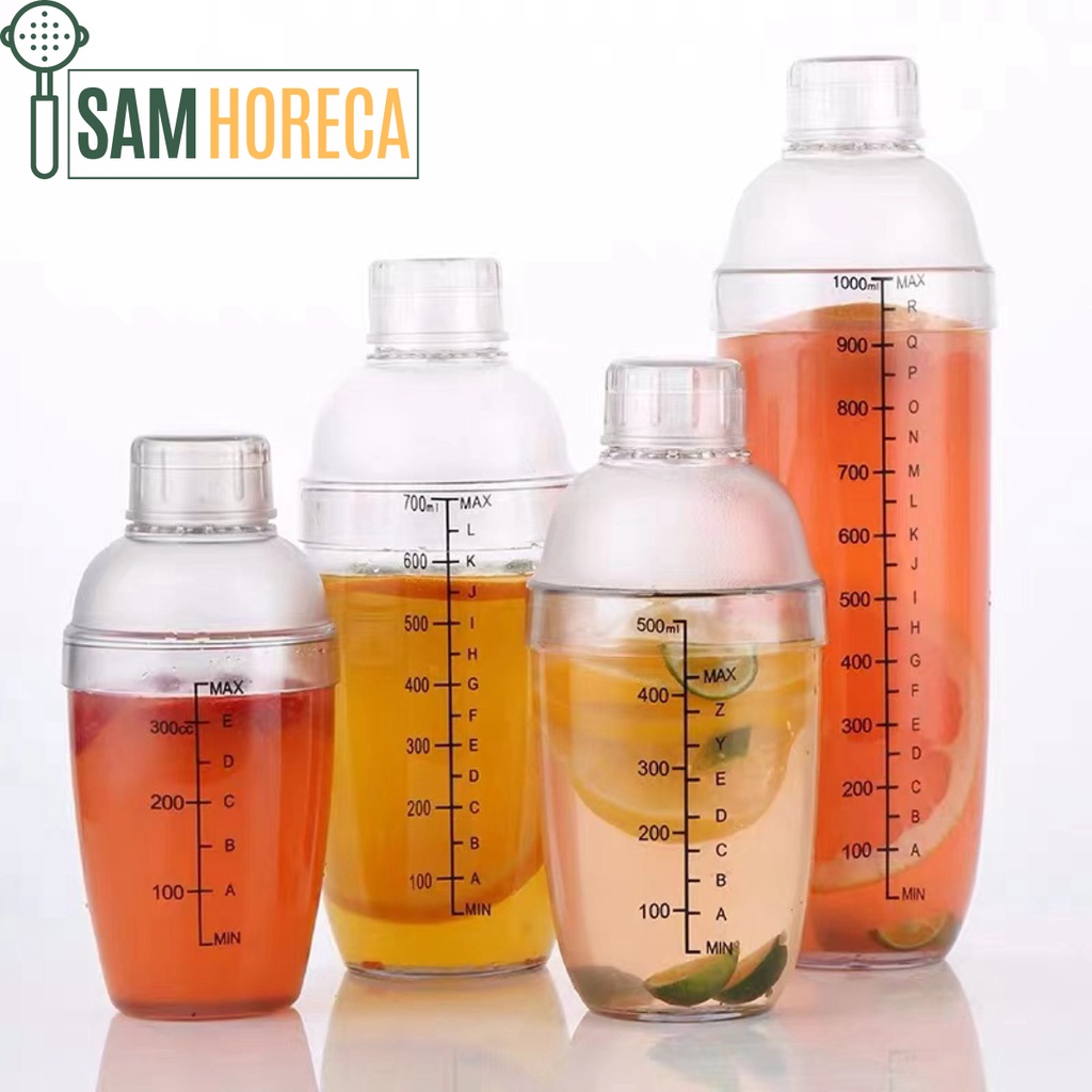 Bình Lắc Shaker Pha Chế Nhựa Chia Vạch Đen Hàng Cao Cấp   - Sam Horeca