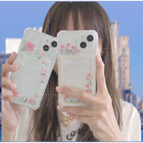 Ốp lưng iphone trong túi đựng thẻ Hoa Tulip 6/6s/6plus/6splus/7/7plus/8/8plus/xs/11/12/13/pro/max/plus/promax TT25