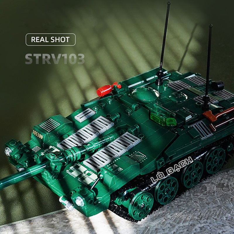 Bộ xếp hình xe tăng Strv 103 Stridsvagn quân đội Thụy Điển 692 chi tiết