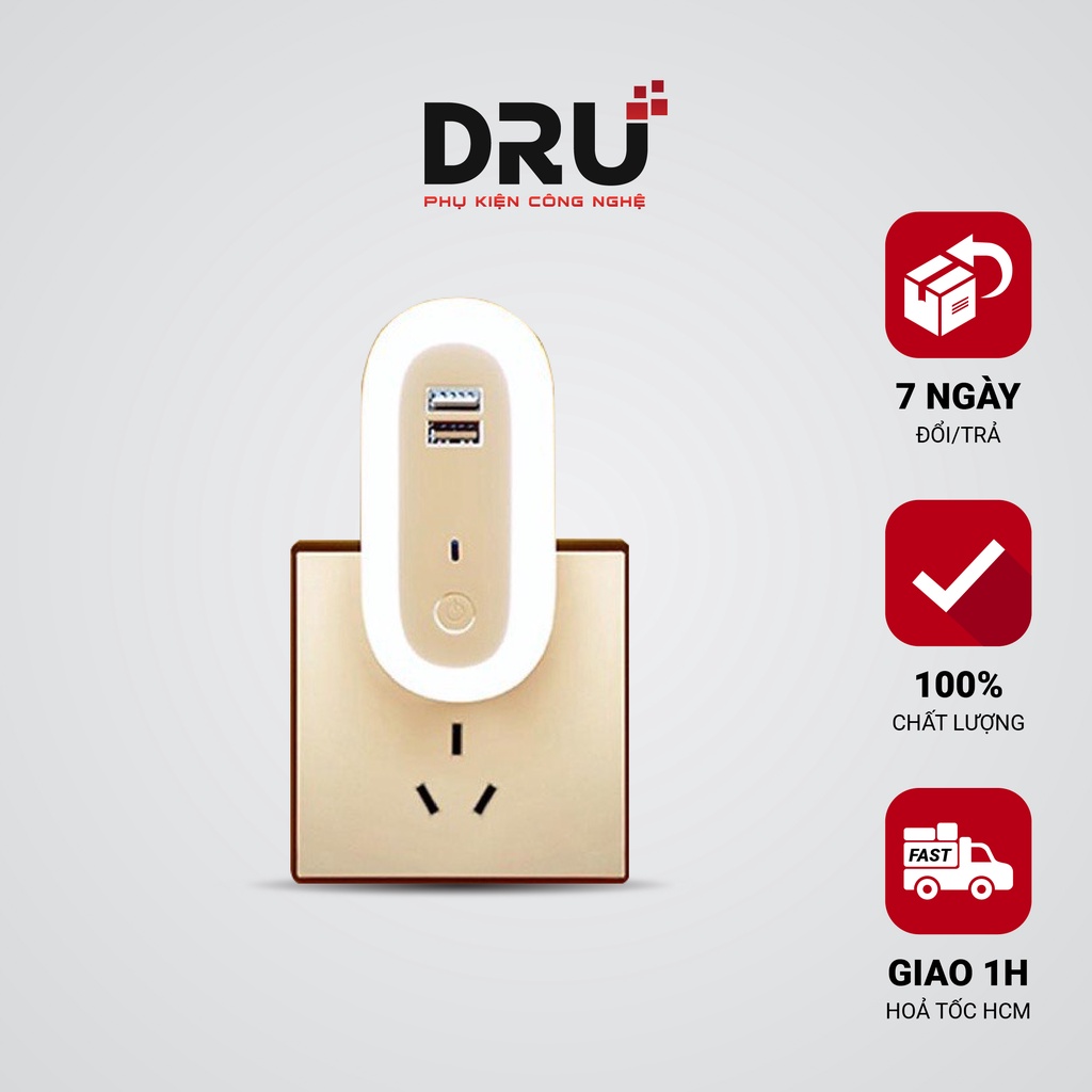 Đèn ngủ Oval cắm điện 10 cấp độ sáng có remote - đèn ngủ thông minh - hẹn giờ - 2 cổng USB sạc nhanh mới 2021