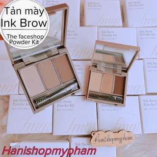 Bột kẻ tản mày 3 màu dùng để tán lông mày chân mày The Face Shop Fmgt Ink Brow Powder Kit 3.5g hanishopmypham