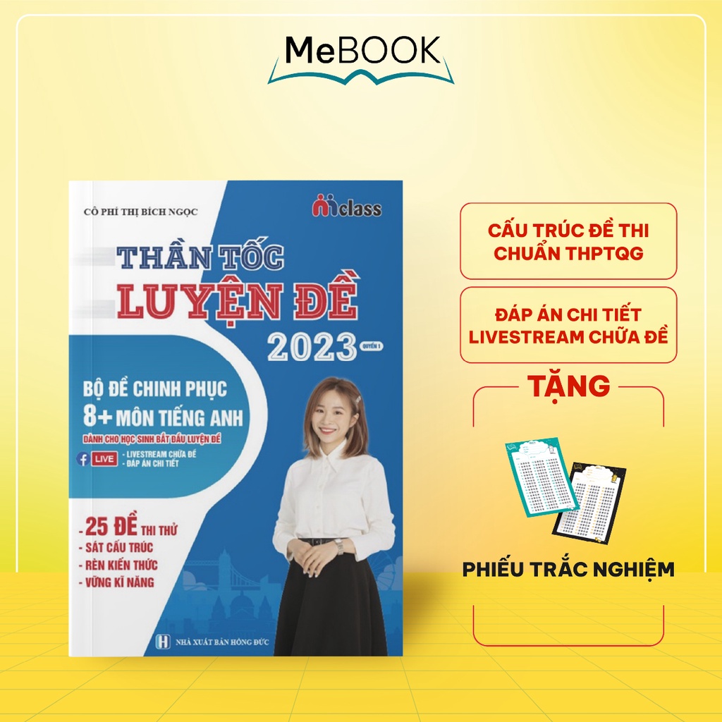 Sách Thần Tốc Luyện Đề - Bộ Đề Chinh Phục 8+ Môn Tiếng Anh 2023 Quyển 1 (Cô Phí Thị Bích Ngọc)