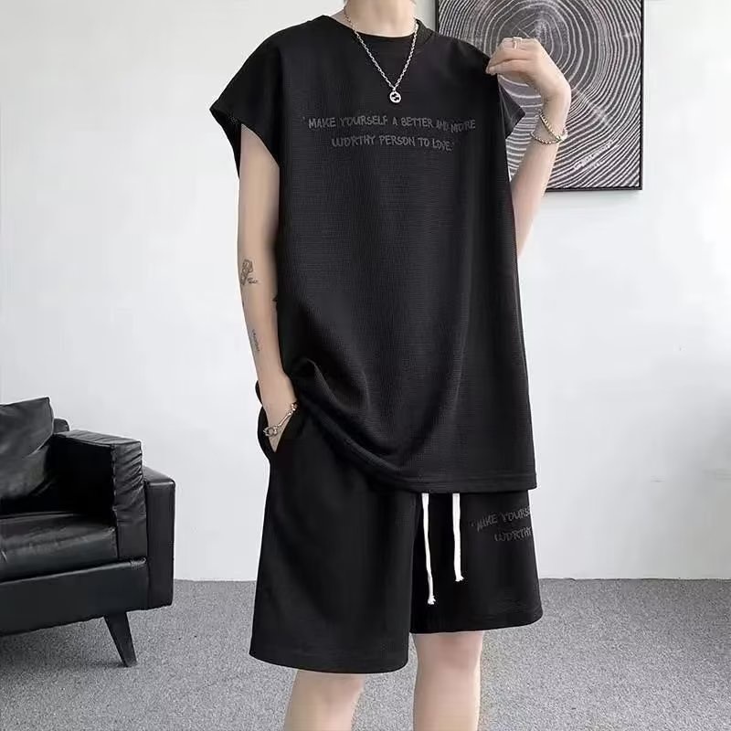 Set Đồ Thể Thao Cổ Tròn Màu Trơn Set đồ nam Dáng Rộng In Họa Tiết đồ bộ nam Phong Cách Hàn Quốc bộ quần áo nam Thời Trang đồ bộ thể thao nữ
