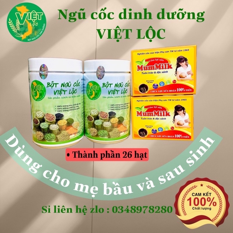 NGŨ CỐC VIỆT LỘC LỢI SỮA + CỐM MUMMILK PSTW - LỢI SỮA SAU SINH