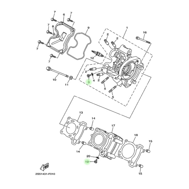 ỐC NHỚT ĐẦU QUILAT/ NƯỚC LÒNG CHO YAMAHA LC 135 V1 ES / EXCITER135 / SPARK135 F/ X1R YAMAHA MỚI & @CHÍNH HÃNG 🇹🇭