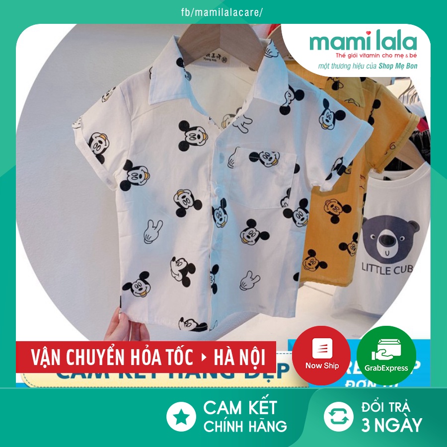 Áo Sơ mi hình mickey siêu yêu cho bé từ 1-5 tuổi