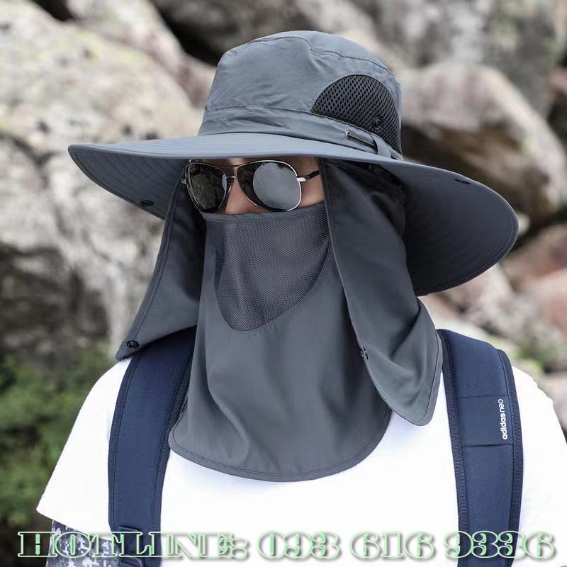 Nón Rộng Vành ⚡️ 𝐅𝐑𝐄𝐄 𝐒𝐇𝐈𝐏 ⚡️ Chống Nắng Kèm Khẩu Trang Mũ Tài Bèo Rộng Vành Đi Câu Phượt Làm Vườn