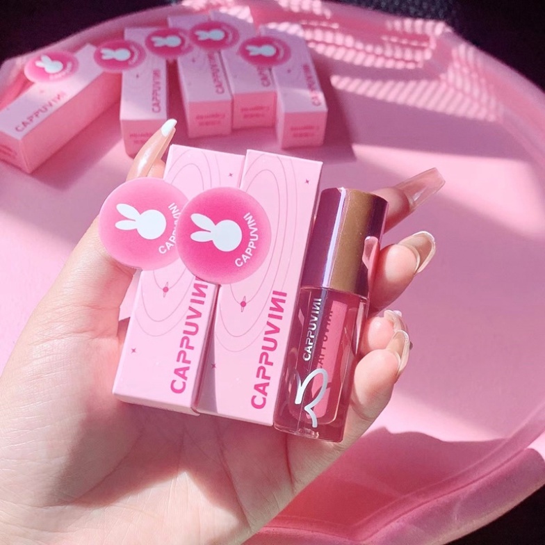 Son bóng Thỏ Hồng Cappuvini căng bóng mọng môi Cao Cấp