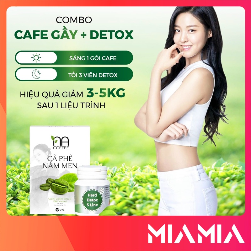 Combo Cà Phê Giảm Cân Nấm Men Na Coffee + Viên Uống Detox S Line Chính Hãng VIC Organic