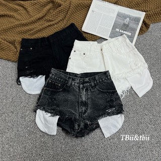 Quần short jean bò hở túi