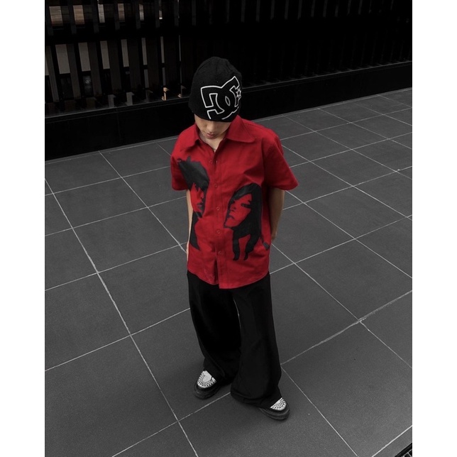 Áo Sơ Mi Shadowy Size M/L Color : Red Form : Oversize Chất Liệu : Denim | BigBuy360 - bigbuy360.vn