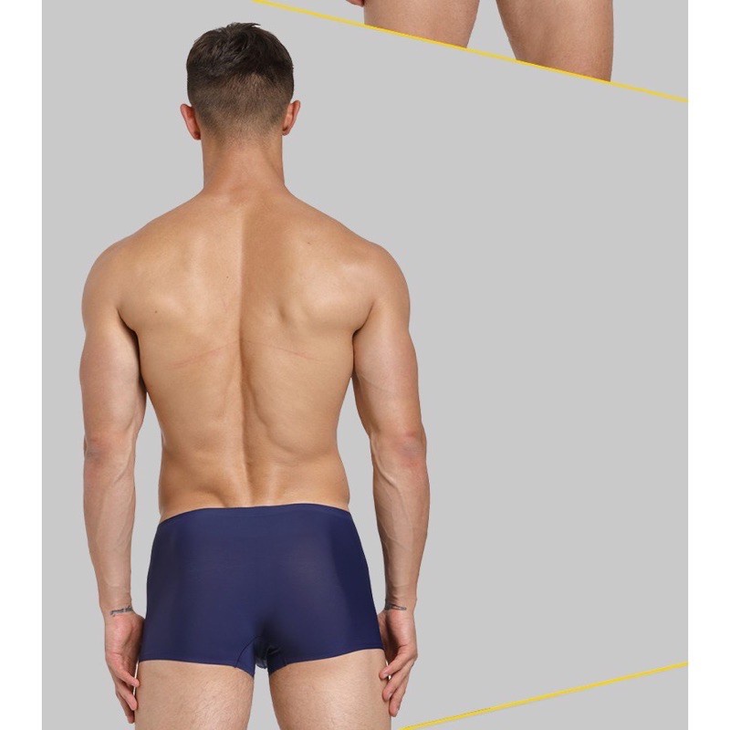 Quần Sịp Đùi Nam Đúc Su Thun Lụa Ép Lạnh Không Viền Hằn Siêu Mát