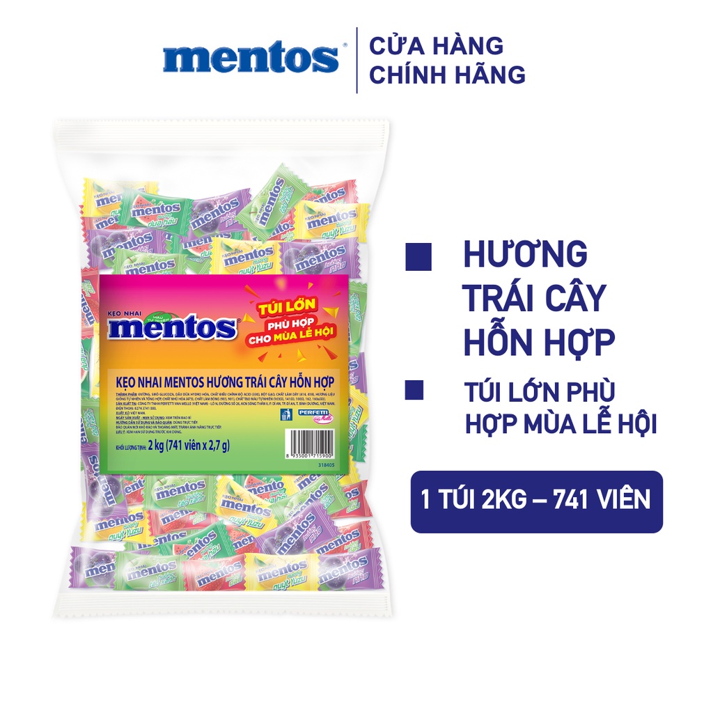 Kẹo nhai Mentos (Túi 2kg tiết kiệm)