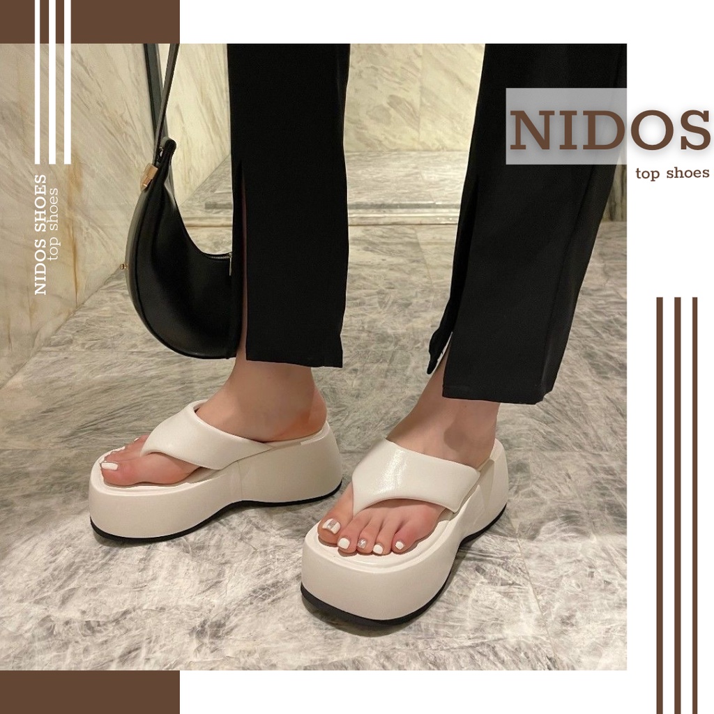 Dép Kẹp Xuồng NIDOS Quai Tam Giác - Dép Kẹp Nữ Đế Cao Quai Ngang Phong Cách Siêu Êm