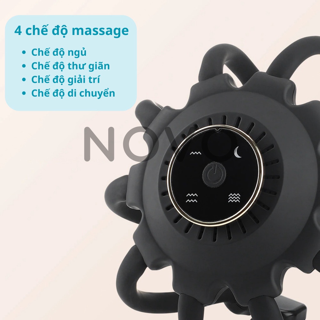Máy Massage Đầu NOVO - Máy Mát Xa Đầu Có Nhạc Bluetooth Rung Giúp Thư Giãn & Giảm Stress Cải Thiện Giấc Ngủ