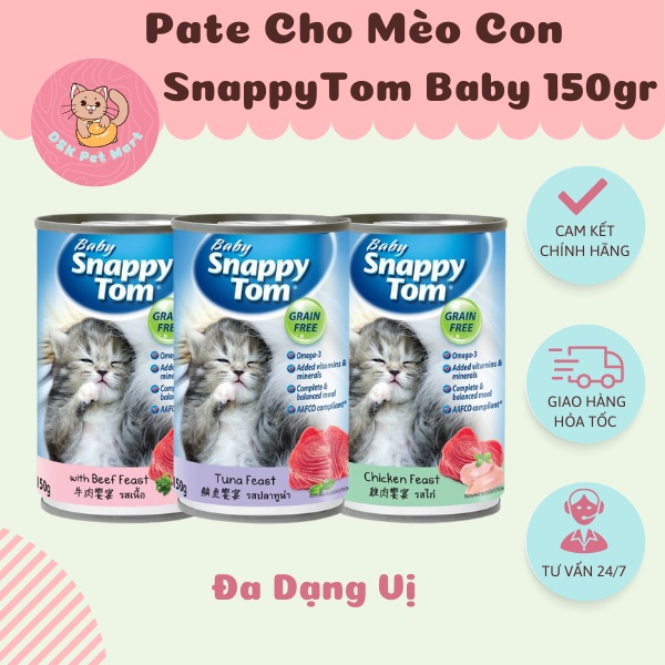 Pate Cho Mèo Con - Snappy Tom Baby 150gr