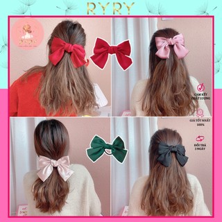 Kẹp Tóc Đính Nơ Chất Lụa Satin Mềm Nhiều Màu HOT TREND