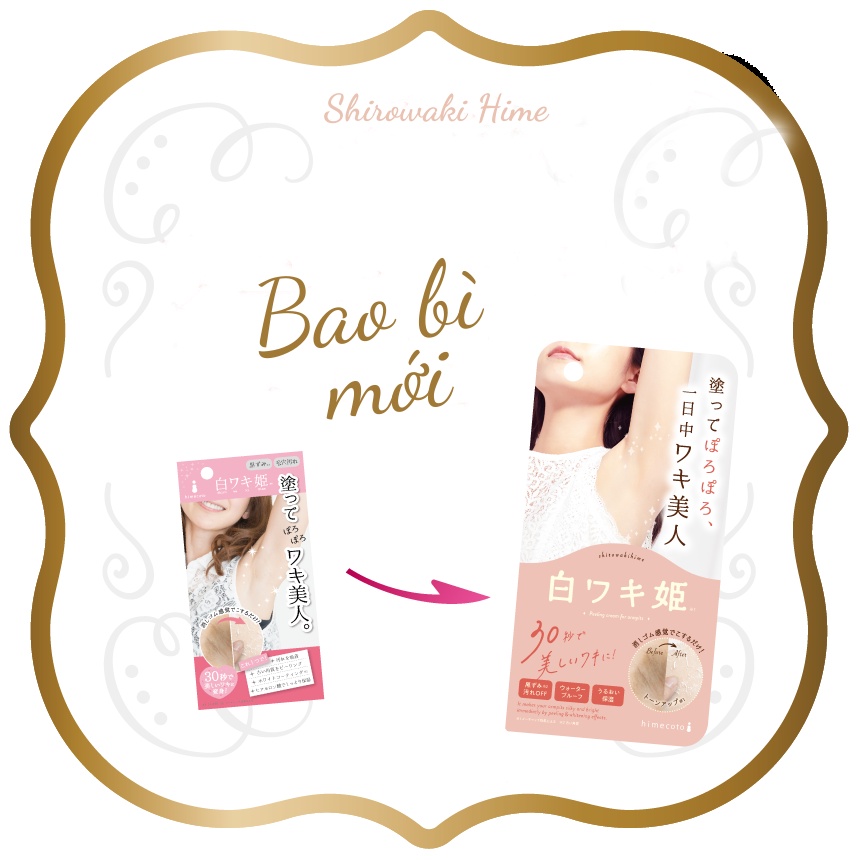 Tẩy tế bào chết, làm sáng da, mờ thâm vùng nách Shirowaki Hime Nhật Bản 18g