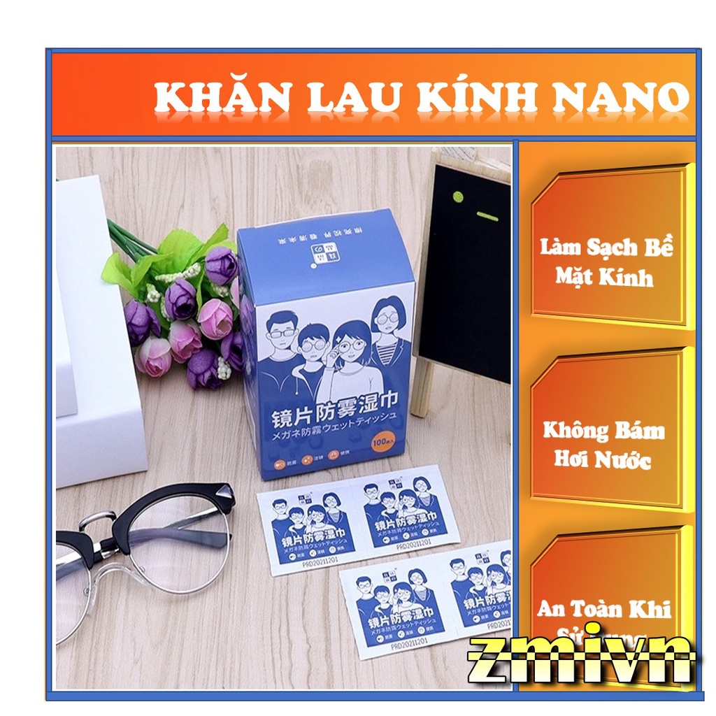 Combo 10 Khăn Lau Kính Nano Chống Mờ Hơi Sương, Giấy lau kính chống bám nước, sương mù