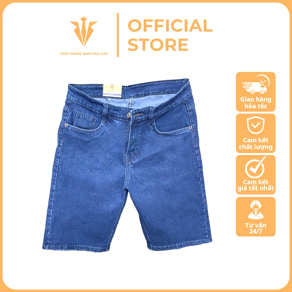 Quần Đùi Trung Niên Chất Jean 3 Màu Túi Ngang - Quần Short Jean Nam Co Giãn Năng Động Trẻ Trung