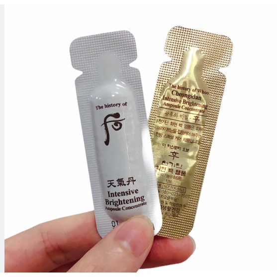 Set 10 Sample gói Tinh chất dưỡng trắng từ nhân sâm núi cô đặc Whoo Cheongidan INTENSIVE BRIGHTENING AMPOULE CONCENTRAT