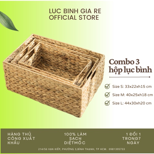 Khay lục bình đựng các loại vật dụng & trang trí nhà cửa, giỏ đựng đồ đa năng, giỏ quần áo, hộp đựng trang trí