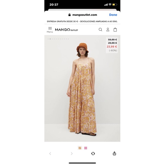 Đầm maxi Mango auth sz XS new tag