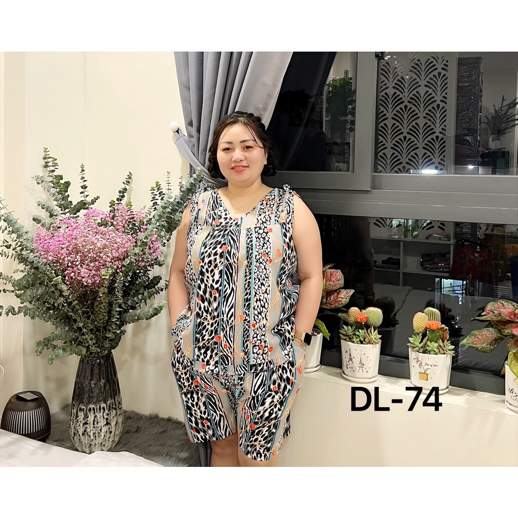 Đồ bộ đùi dây bigsize lanh thái cao cấp mặc nhà sát nách siêu cute dễ thương