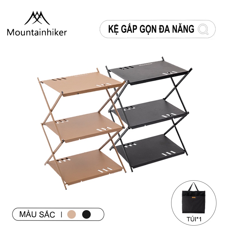 Kệ gấp gọn Mountainhiker siêu chắc chắn - Kệ 3 tầng dã ngoại cắm trại tải trọng lớn - kệ đựng đồ thích hợp cho gia đình