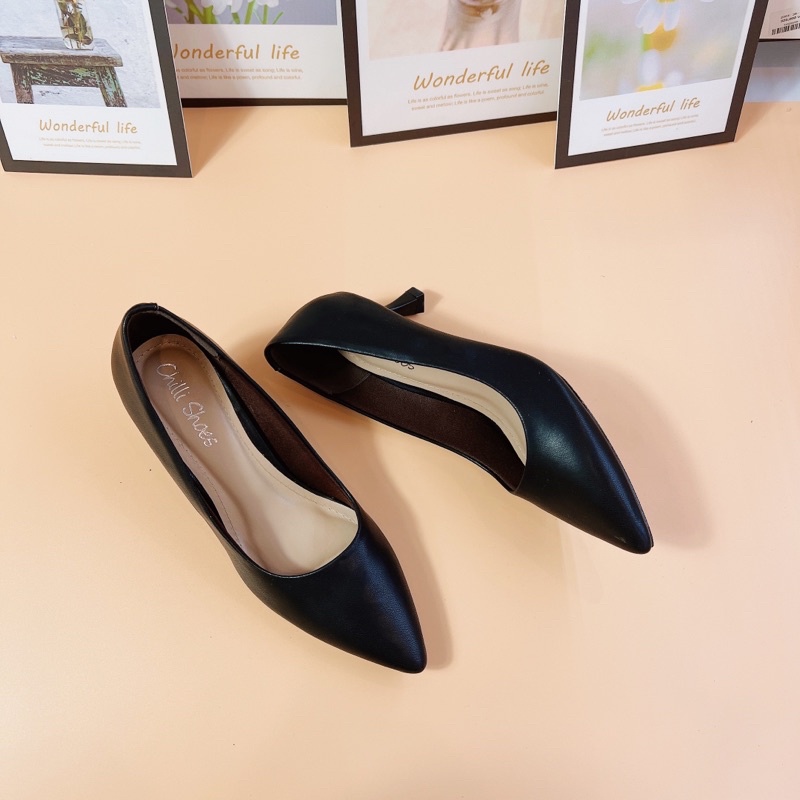 Cao gót 5p da lỳ cao cấp - 1027