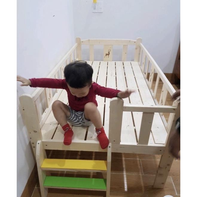 Giường ngủ cho bé quây 4 mặt có cầu thang 150*70*40