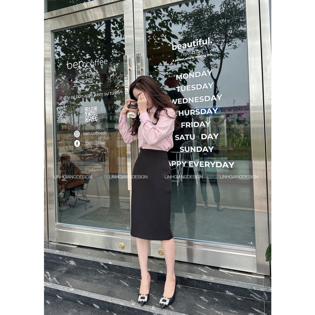 Chân váy bút chì công sở dáng basic nữ thiết kế cao cấp