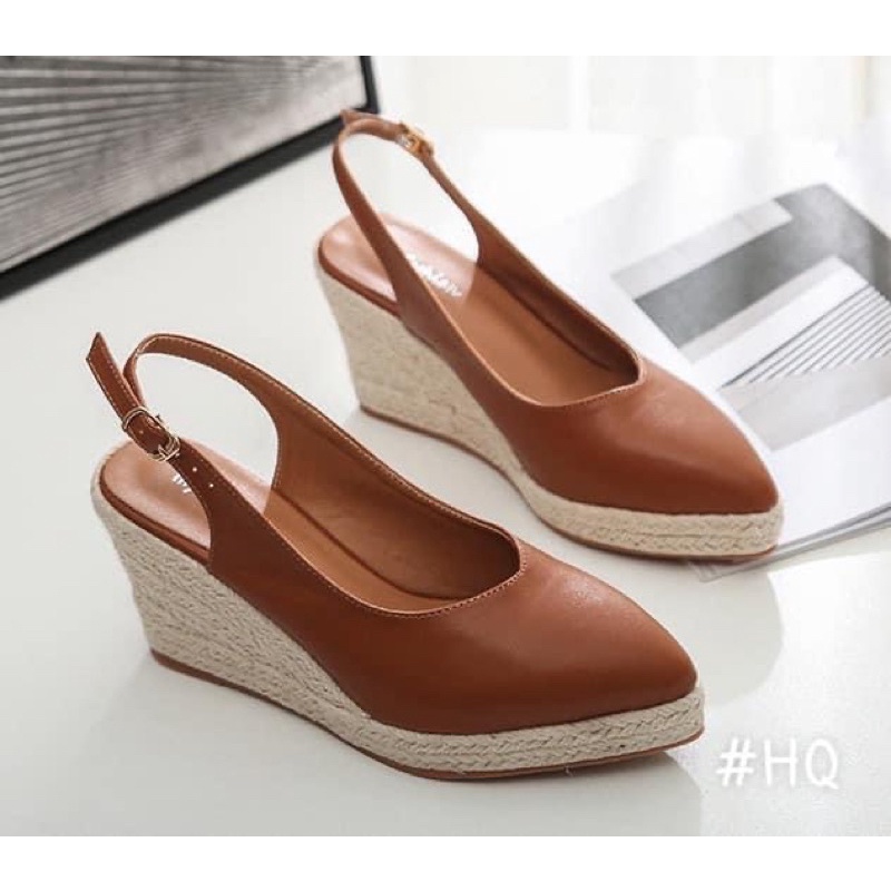 Giày Cao Gót Sling Dáng Xuồng Da Thật