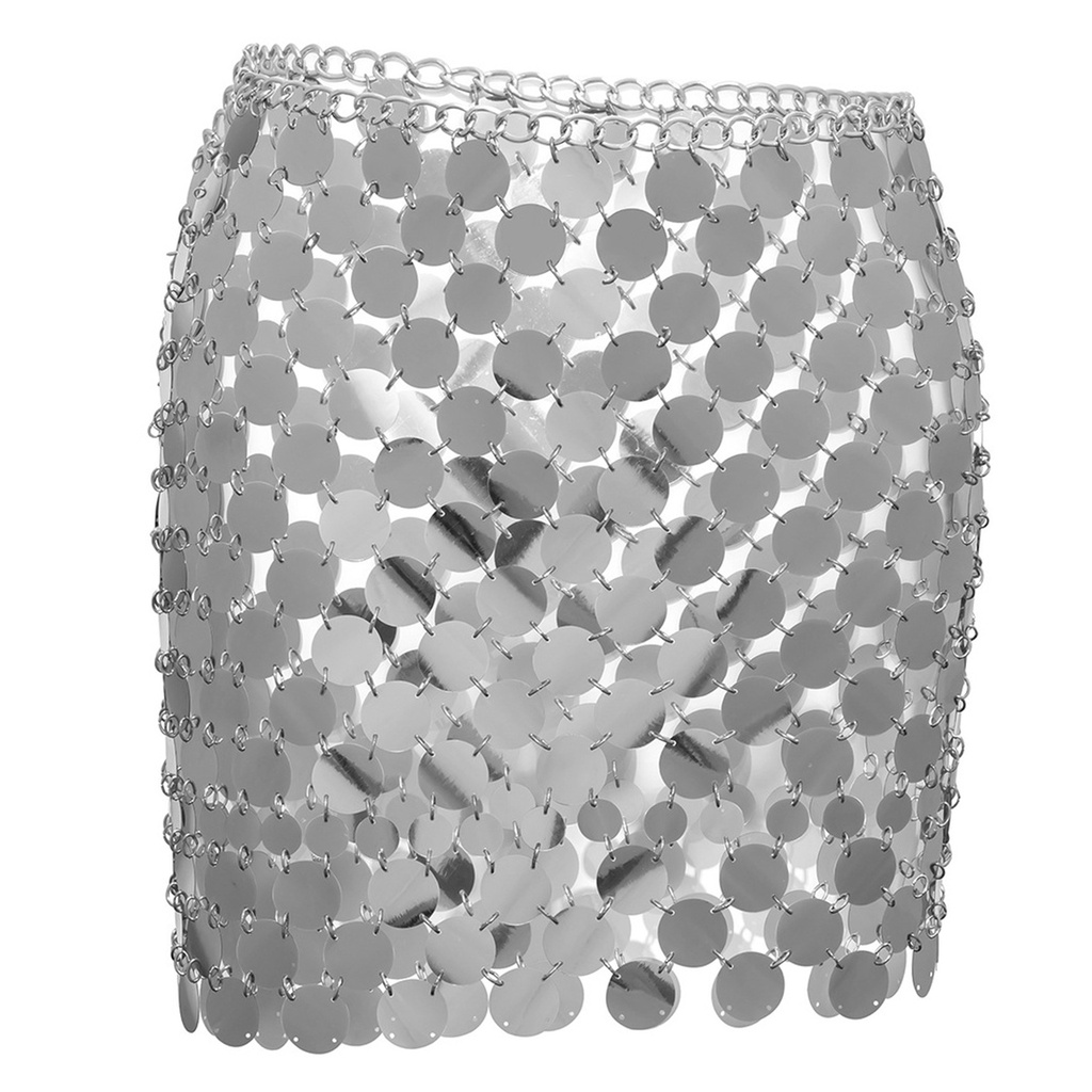 Chân Váy Khiêu Vũ Khoét Rỗng Đính Kim Sa Lấp Lánh Phong Cách Bohemian Sáng Bóng Dành Cho