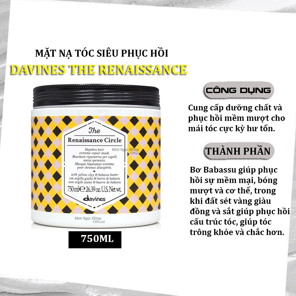 Kem ủ tóc siêu phục hồi Davines The Renaissance Circle 750ML