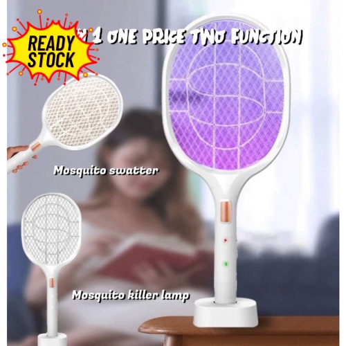 Đèn diệt muỗi và Racket điện 2 trong 1 có chế độ sạc USB kép, tiêu diệt muỗi và côn trùng, đèn diệt muỗi sạc lại được.