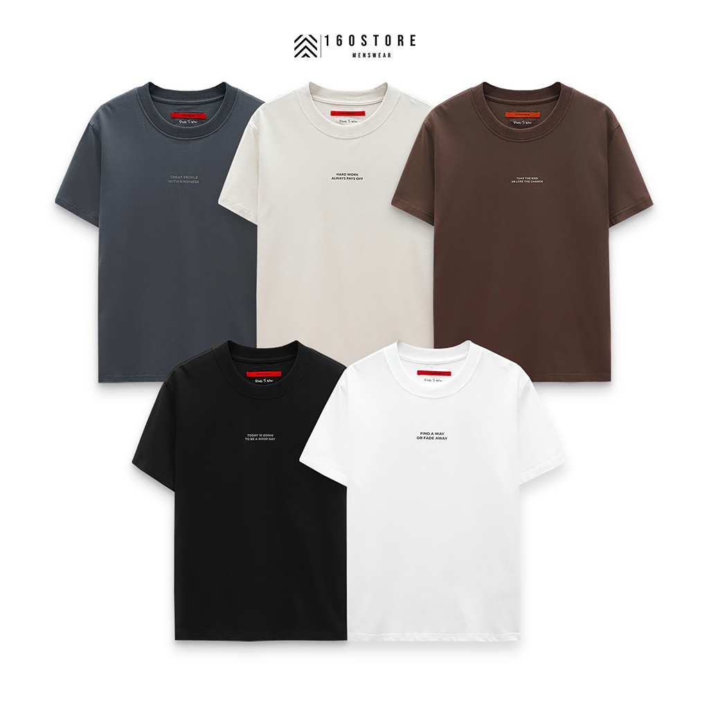 Áo Thun Unisex Basic Text Printed 160STORE Với 5 Gam Màu Trung Tính Phù Hợp Với Mọi Màu Da ATID0211