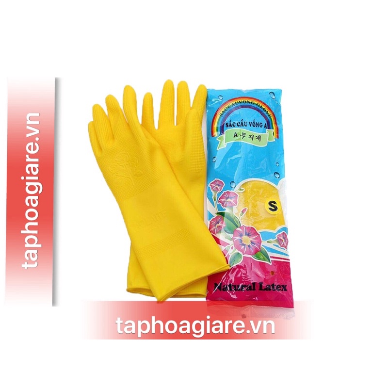 Sỉ 10 đôi Găng tay, bao tay cao su Sắc cầu vồng rửa chén bát giặt đồ siêu dai siêu bền loại ngắn& dài đủ size S,M,L