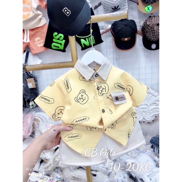 Các mẫu áo Sơ mi kèm quần cho bé trai