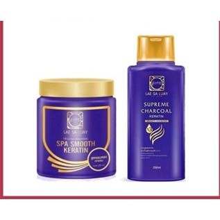 Combo dầu gội + kem ủ tóc lae sa luay spa smooth keratin 250ml - nội địa thailan