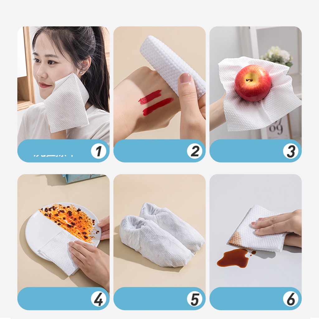 Khăn vải khô lau mặt đa năng bông an toàn có thể làm ướt dùng một lần cotton khăn mềm vắt khô (TM13)