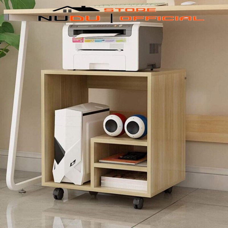 Kệ máy in, kệ văn phòng bằng gỗ có bánh xe tiện lợi giá thành tốt NDK141