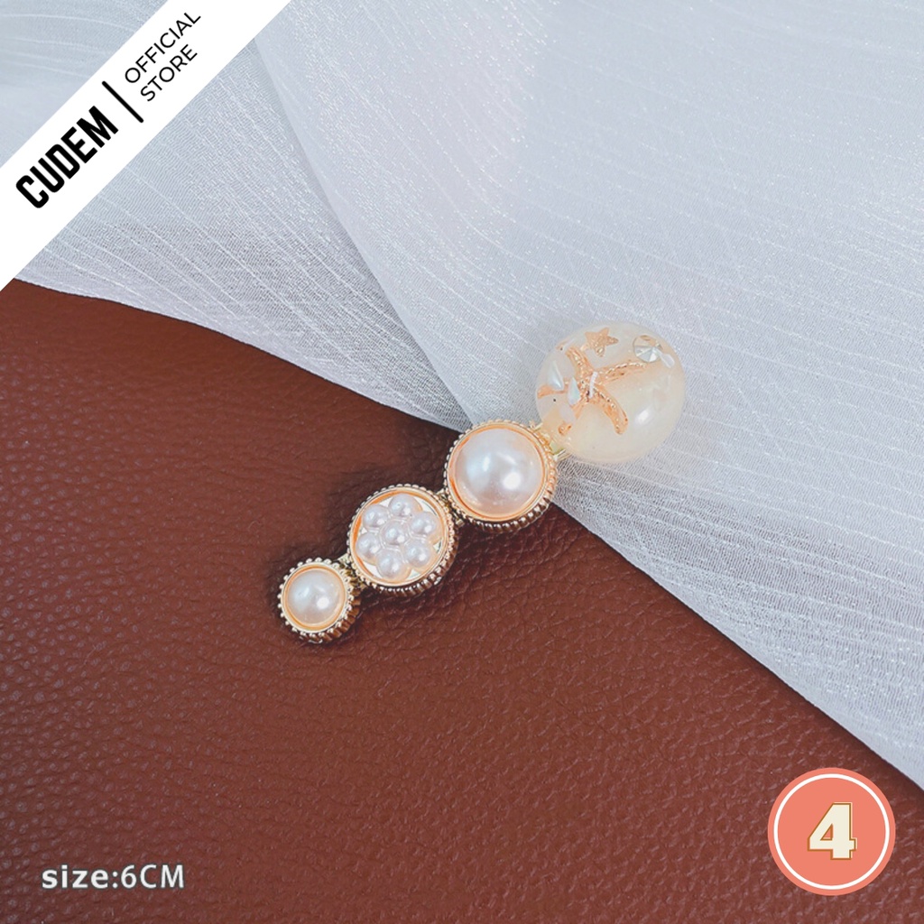 Kẹp cài tóc Hàn Quốc màu trắng đẹp sang trọng size nhỏ K21