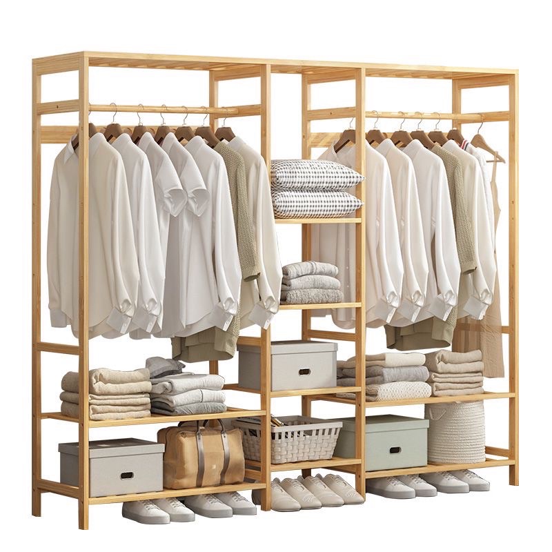 Kệ/tủ treo quần áo nhiều ngăn đa năng gỗ thông tự nhiên bền đẹp cao 1m5